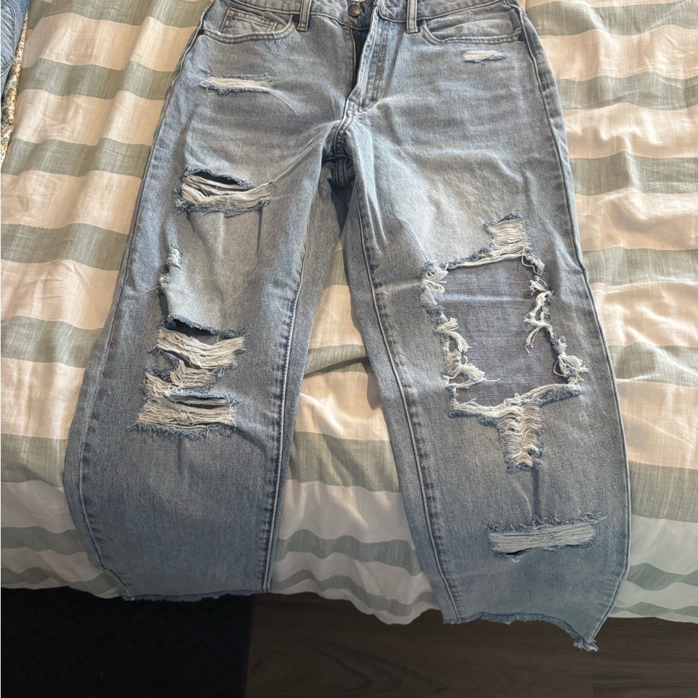 Distressed Light Blue Jeans